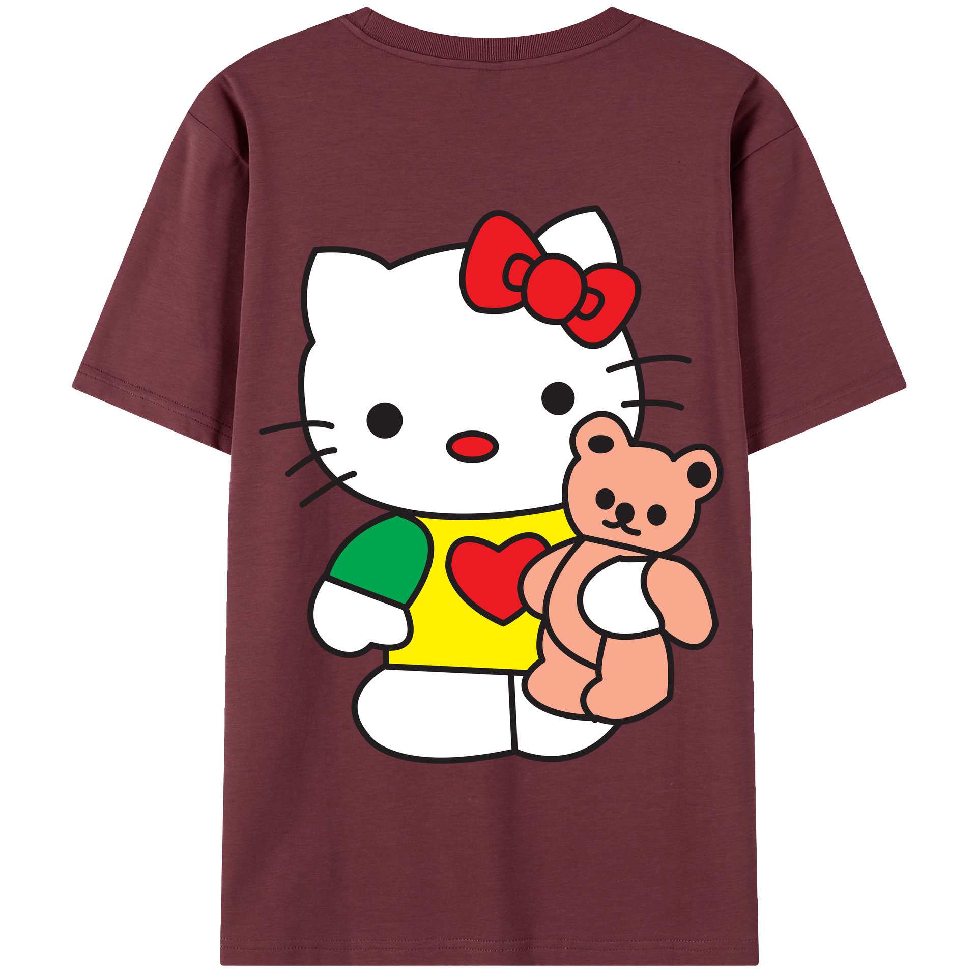 （画像用） Hello Kitty ハローキティ 綿100％半袖Tシャツ（背面プリント）